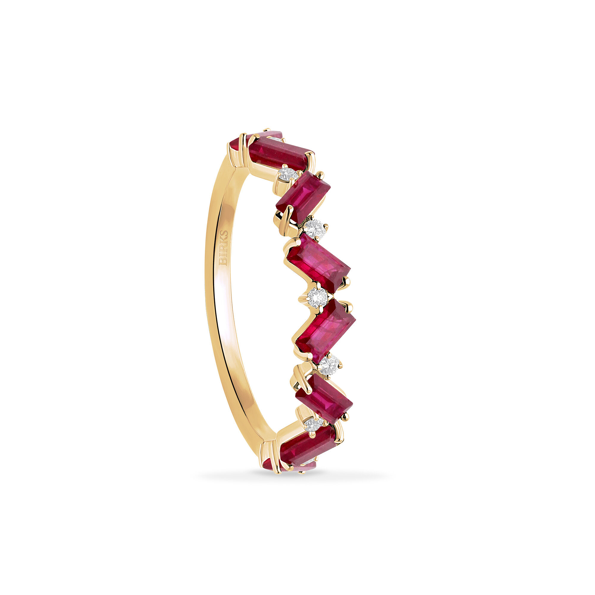 Birks Essentials Yellow Gold Ruby and Diamond Ring | Maison Birks
